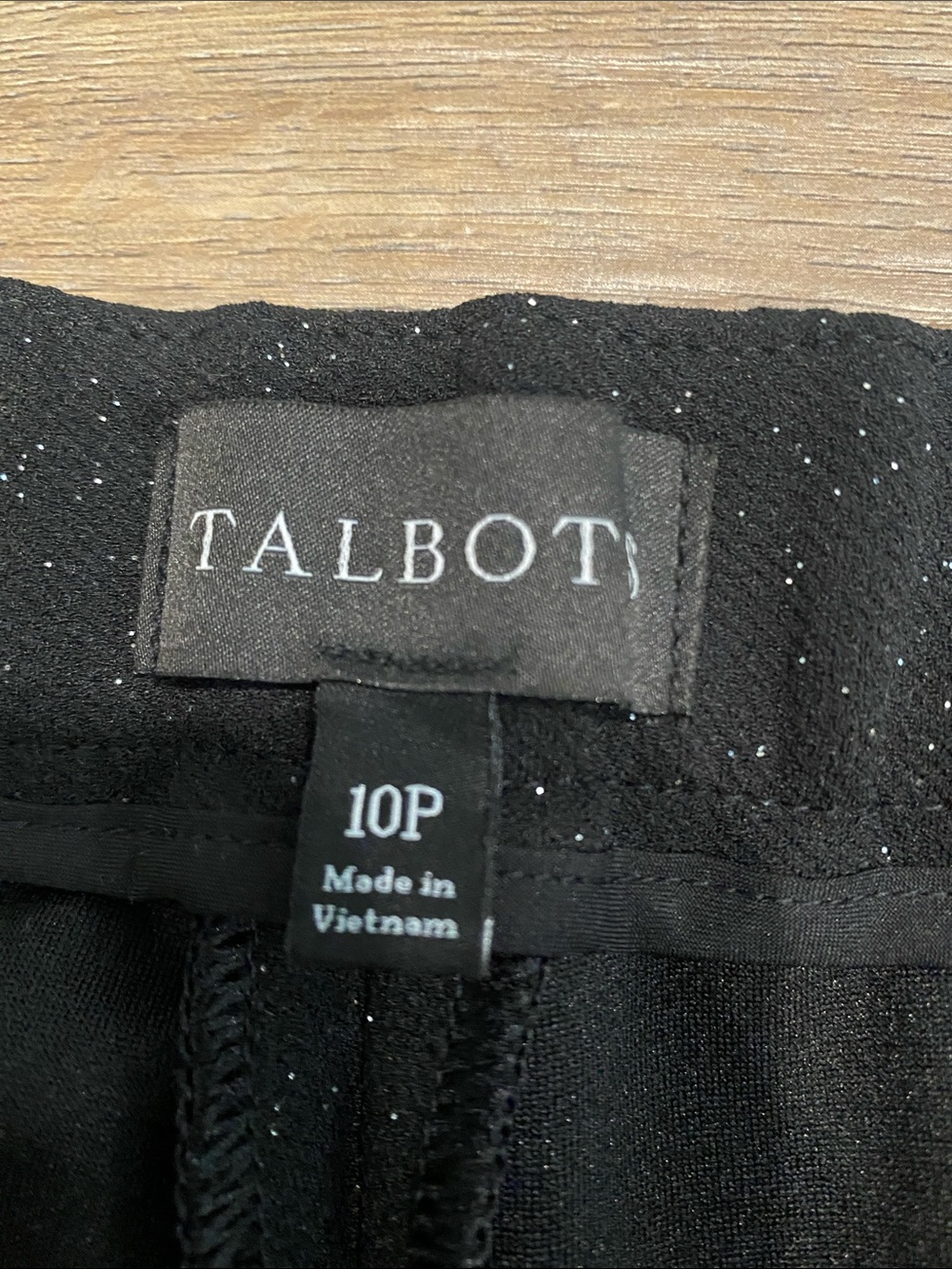 Talbots Black Sparkle Pants Silver Glitter Sz 10 Petite - Picture 3 of 5